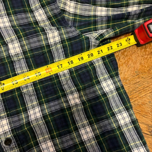 L.L.Bean Mens Medium Green Plaid Flannel Cotton Long Sleeve Button Down Shirt - Picture 4 of 4